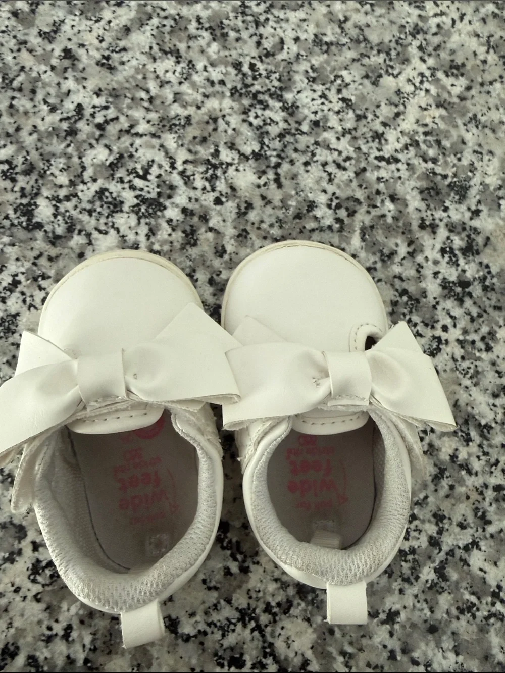 Stride Rite White Bow Front Baby Slip-On Shoes
